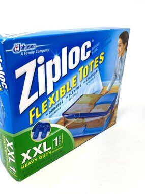 Ziploc Flexible Tote 1 XXL Heavy Duty Zip Transparent Bag 22 Gallon Storage